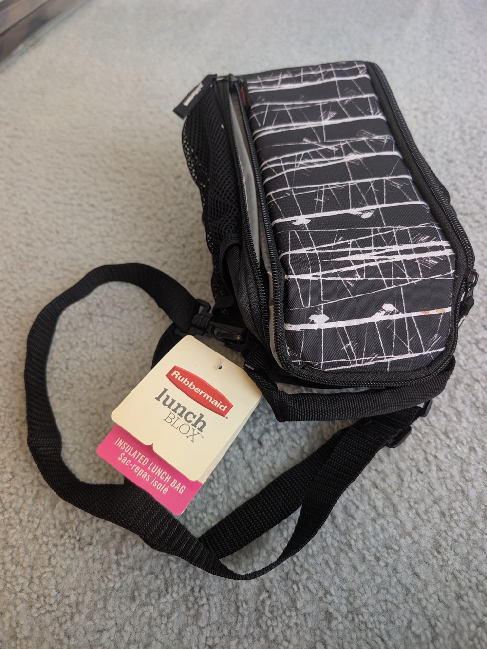 Rubbermaid Black Patterned Insulated Lunch Bag